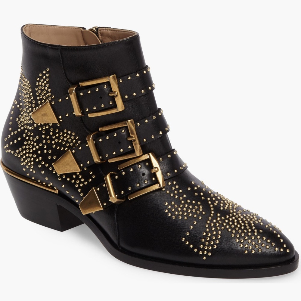 Chloe Susanna Stud Buckle Bootie Ankle Boots